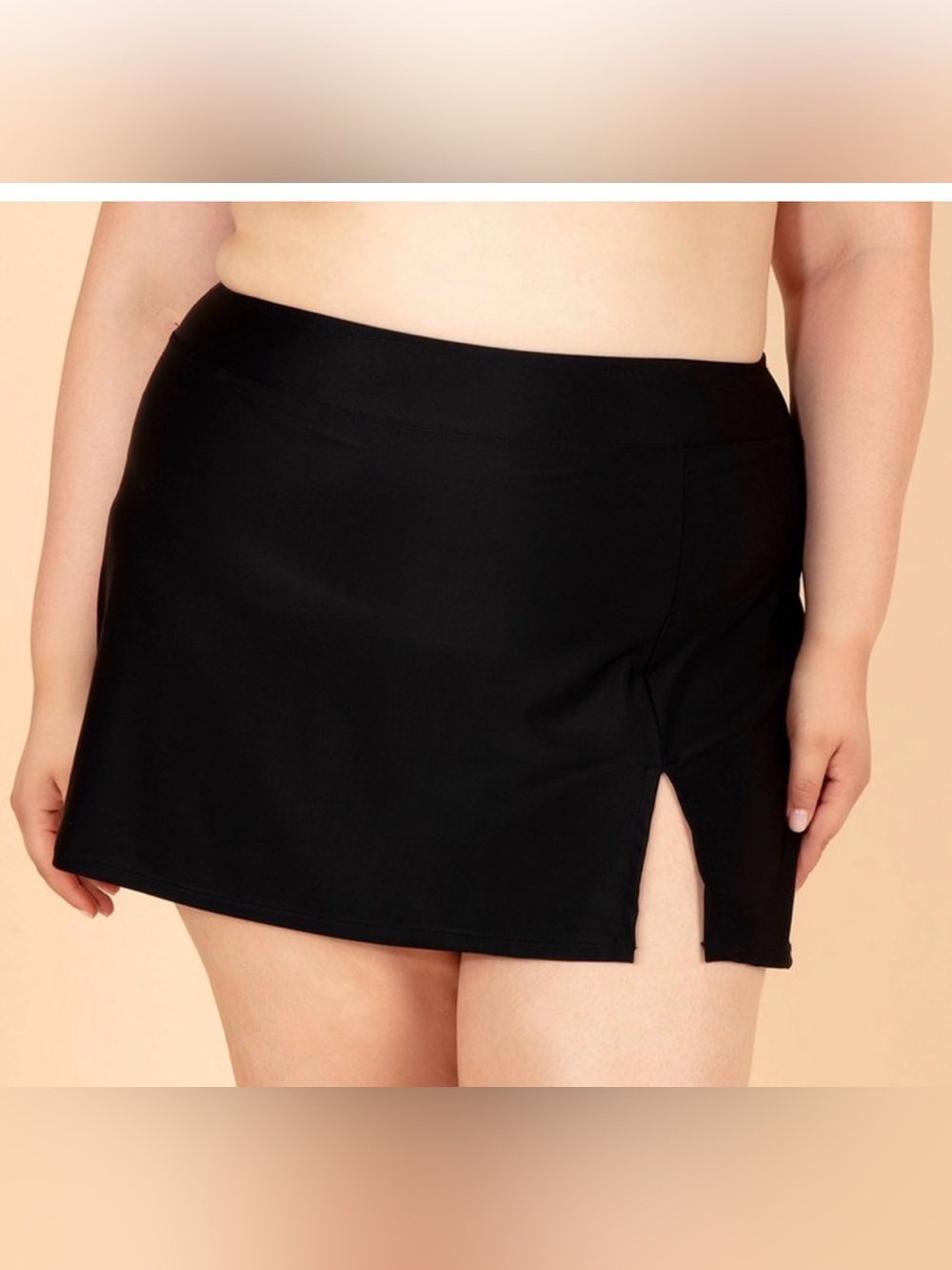 NWT LANDS END UPF FULL COVERAGE Black Women's Swim Skirt 2X Bathing suit bottom